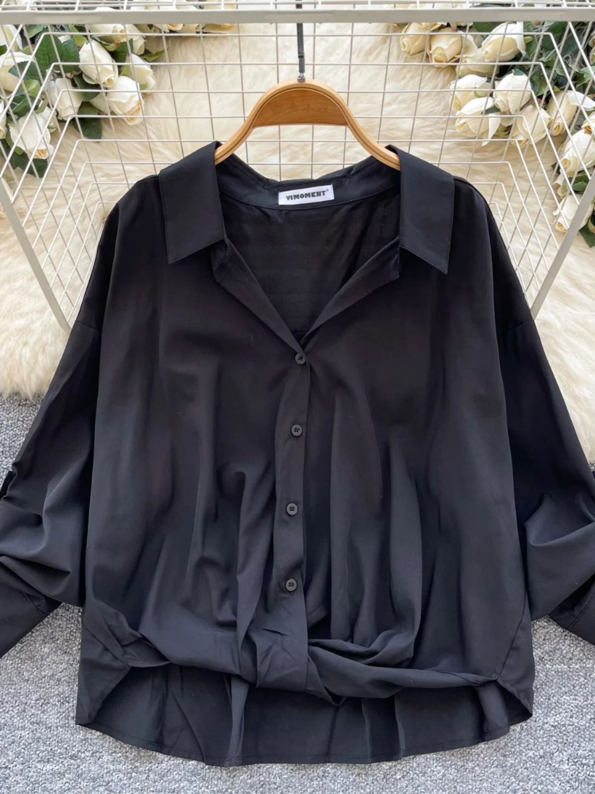 mat Kleur Lang Sve irt Dames Los Vlees Verhullend Ontwerp Ele Woon-werkverkeer Casual Top Polyestervezel