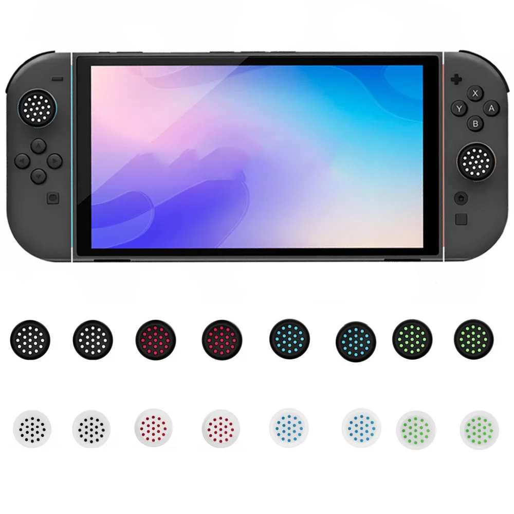 8 peças tampas antiderrapantes de silicone macio para joystick, capa para interruptor 2 joy con controlador, acessórios de videogame