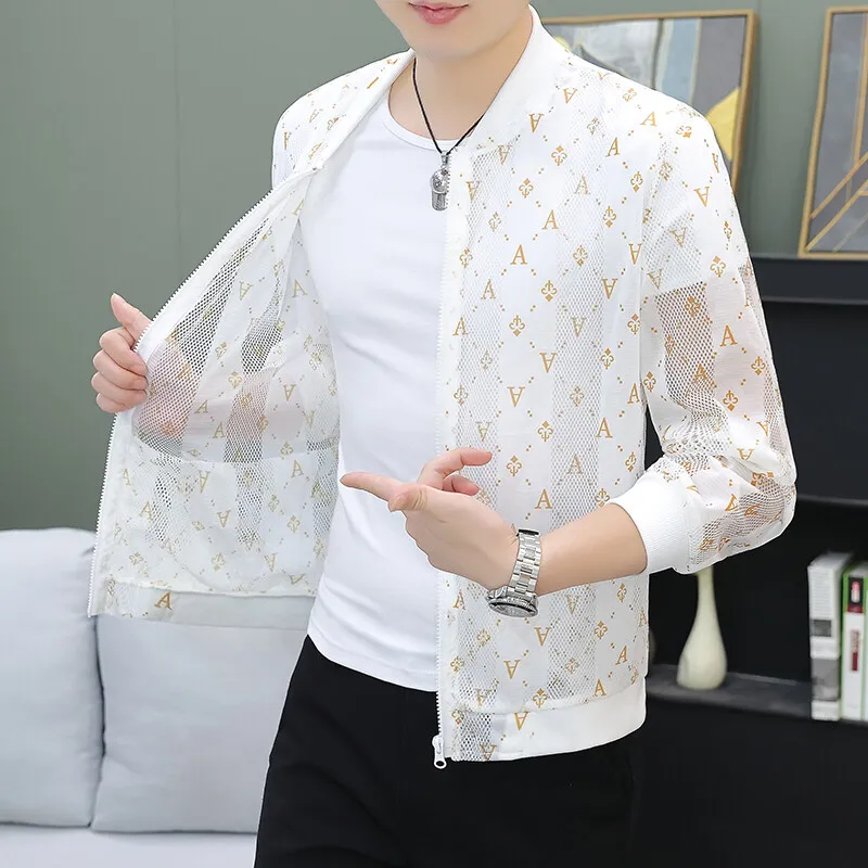 ARC Outdoor Sports Fashion Leisure Hiking Shopping Sunblock Clothing Printed International Fashion Brand Men's Hollow-out Jacket