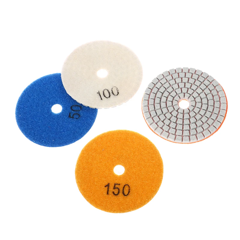 

4" 3" 100/80mm Dry/Wet Diamond Polishing Pads Flexible Grinding Discs For Granite Marble Stone 50/100/400/800/1500/3000grits