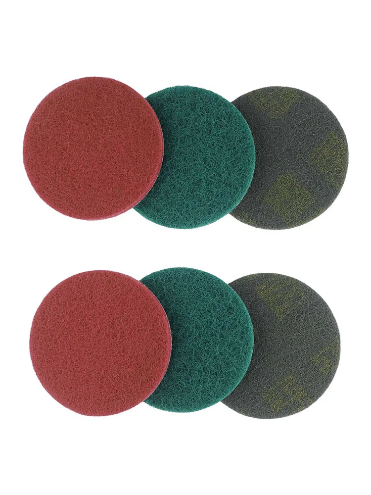 6PCS 5 Inch Multi-purpose Flocking Scouring Pad Round 240-1500 Grit Industrial Heavy Duty Nylon Cloth For Polishing & Grinding