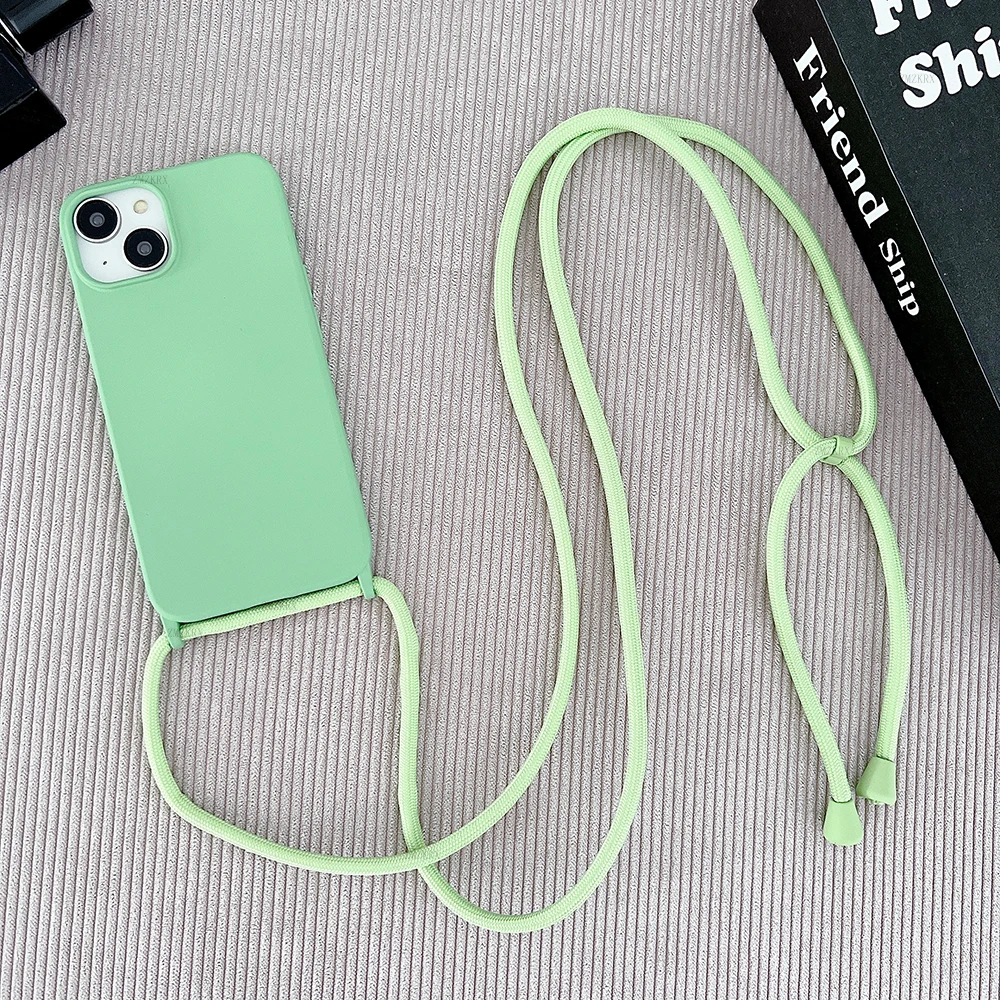 Crossbody-Lanyard-Schlauchhülle aus Flüssigsilikon für iPhone 16 Plus 11 12 Mini 18 17 15 14 13 Pro Max Air mit Halskettenband Weiche Hülle – Detail 19