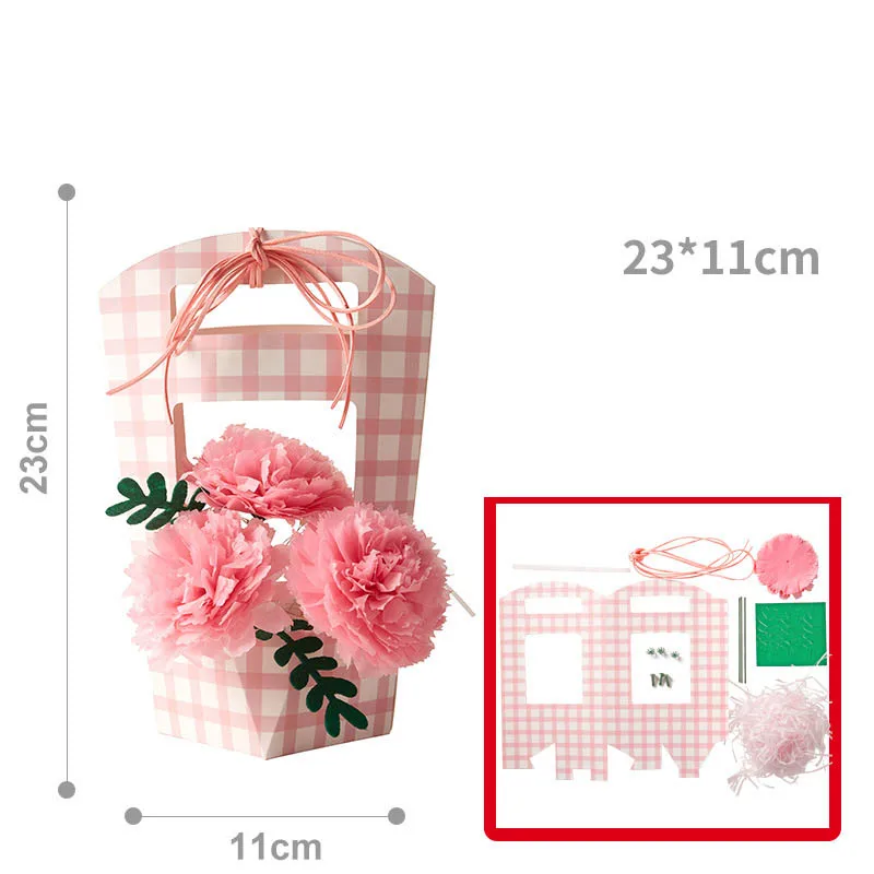 2025 New Pretty Bouquet Small Flower Basket Creative Children Handmade DIY Production Kit Teacher's Day/Birthday Gift