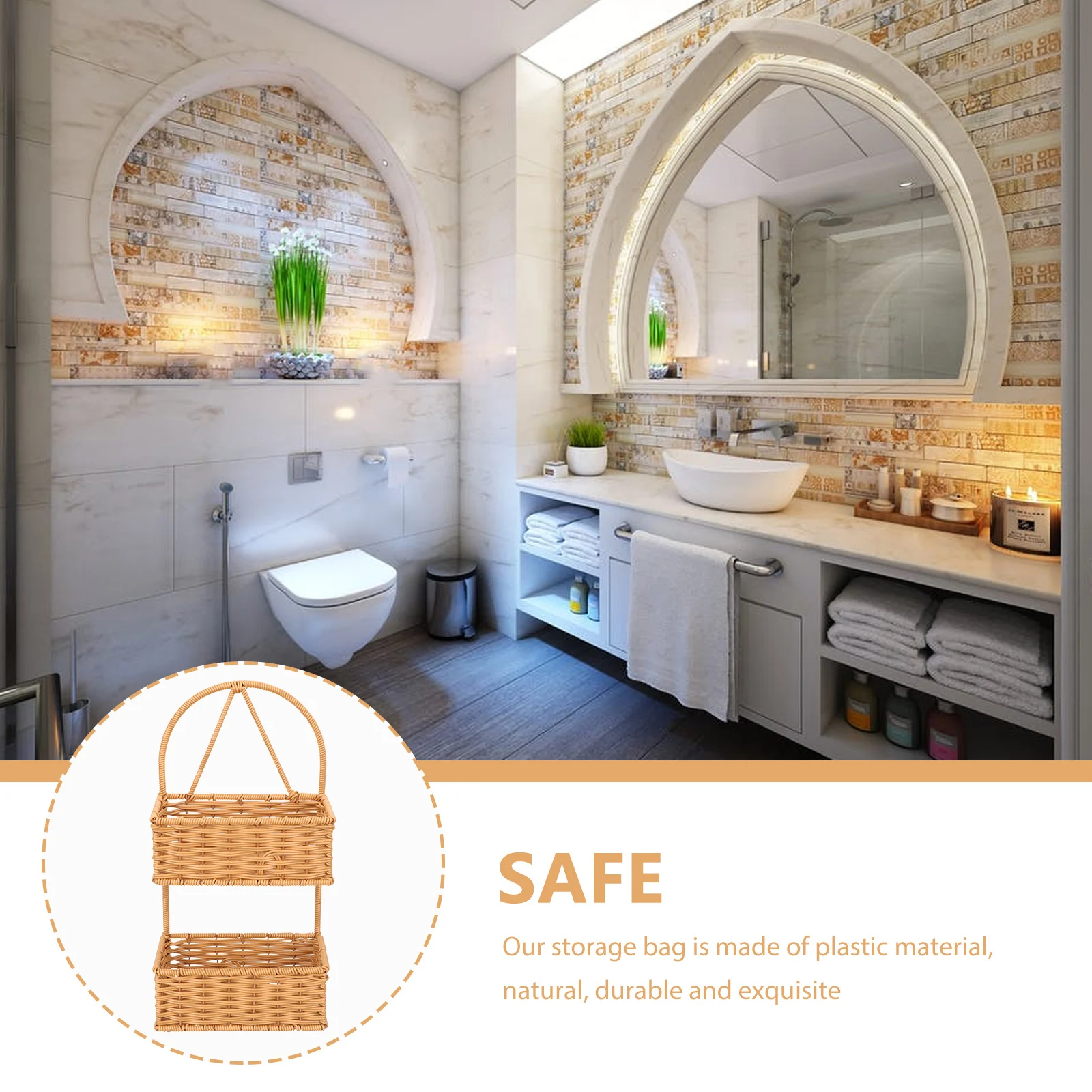 

Wall Hanging ganizer Plastic Woven Baskets Storage Basket Home Adornment Plant Multifunction Bin Compact Size