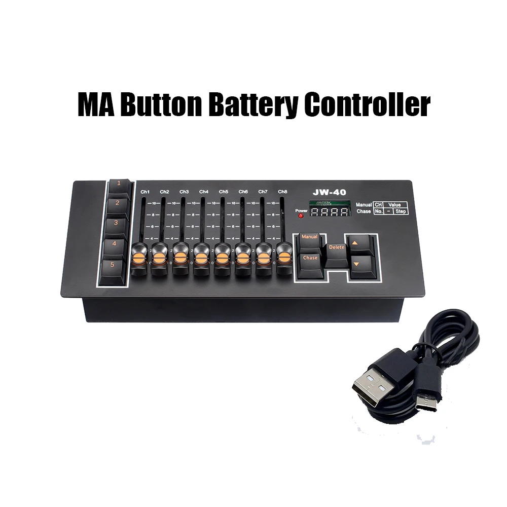 Mini DMX 512 Mixer MA Key Lighting Button Console Portable Battery Controller 40Channels 5Chase Desk For Stage Ligthing