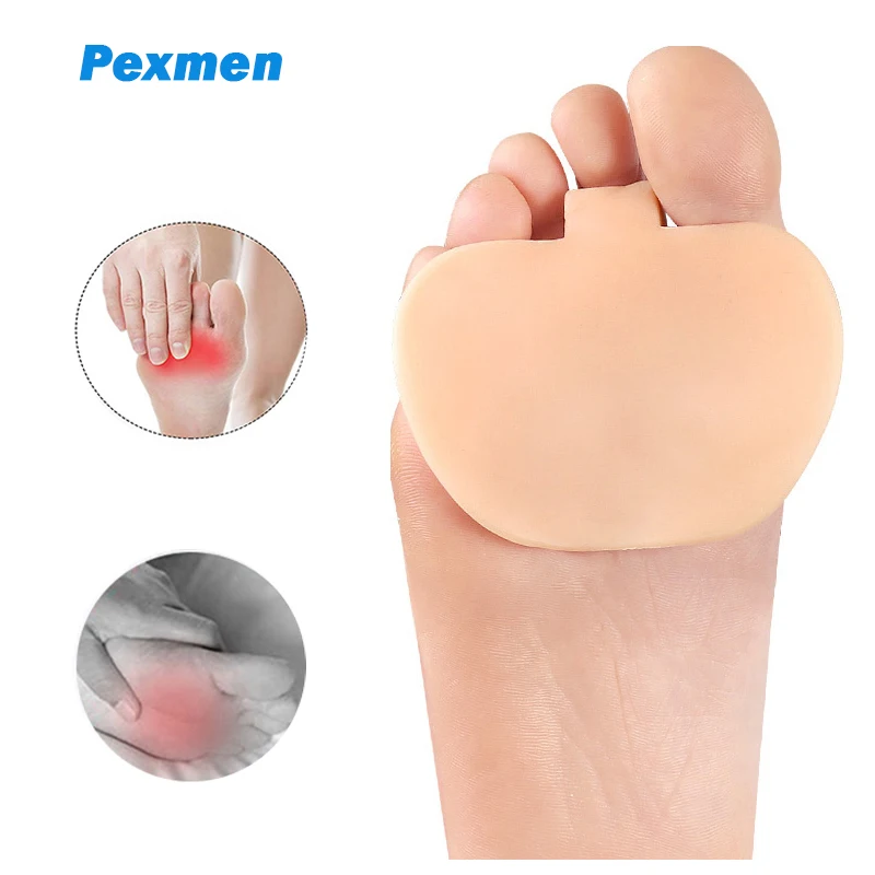 Pexmen 2Pcs Gel Pads of Foot Cushions for Women and Men Foot Pain Relief Toe Spacers for Feet Forefoot Pads Metatarsal Cushion