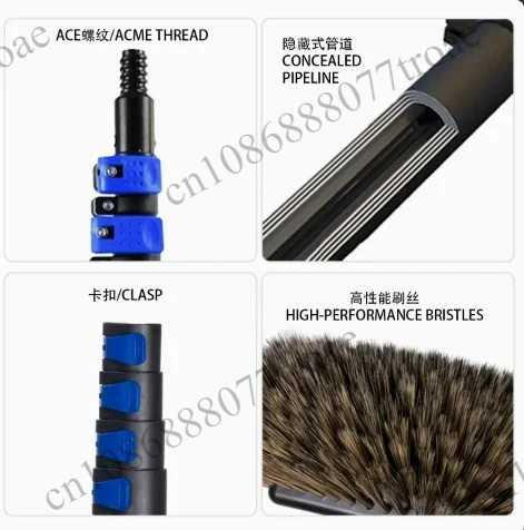 Solar Panel Cleaning Water Fed Brush Radial Style for Window Cleaner Imitation Pig Hair (No Pole)