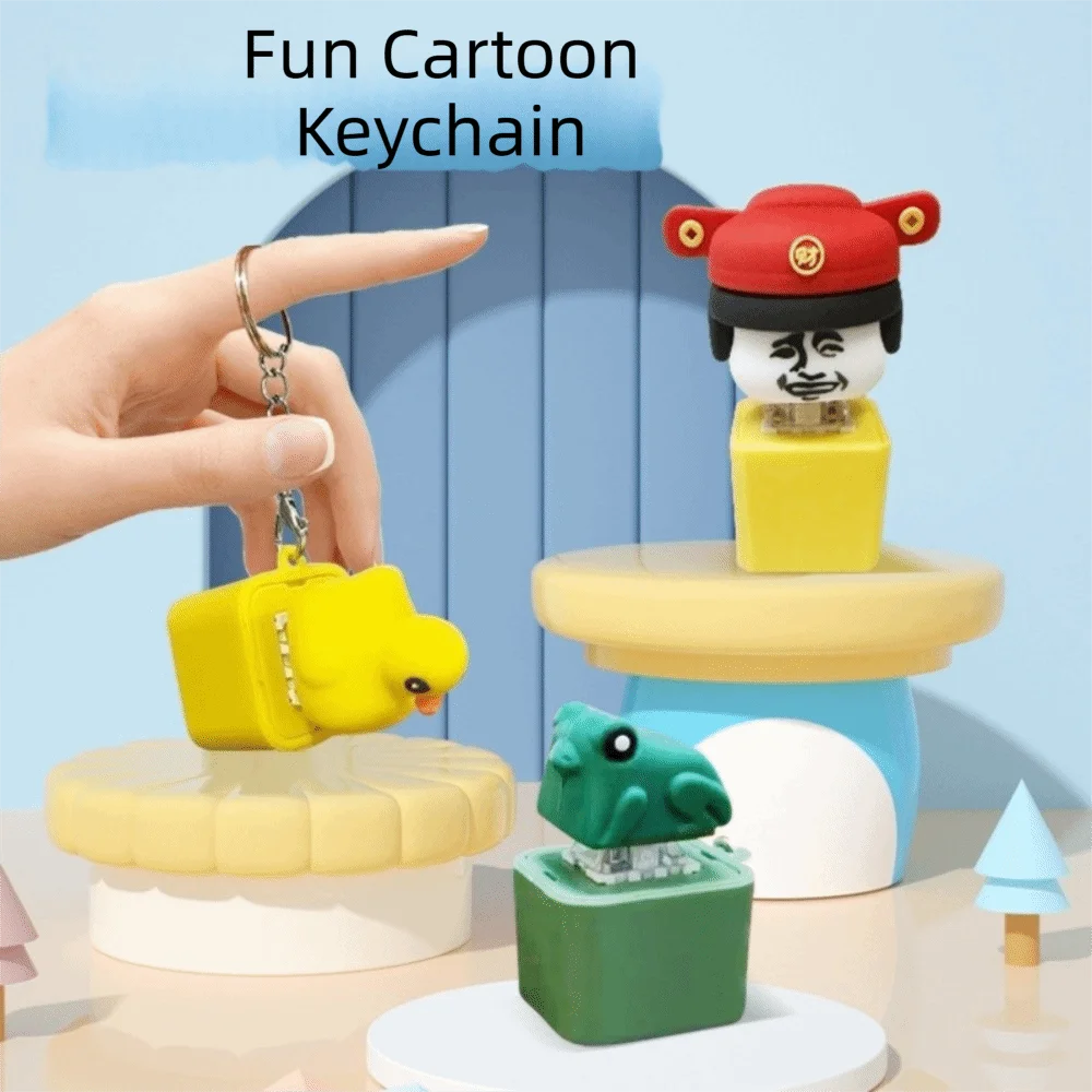 Rechargeable Clicker Fidget Keychain Squeeze Croaking Frog Clicking Pressure Relief Animal with Sound