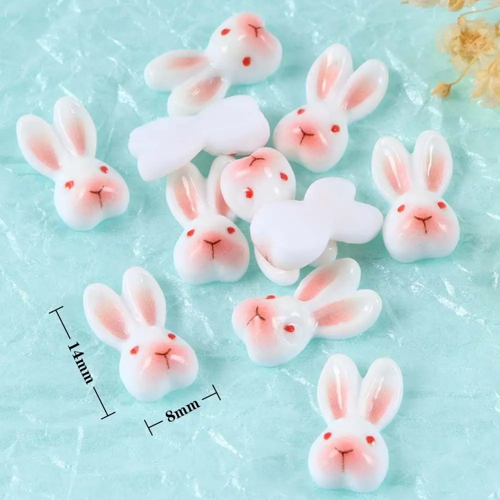 10Pcs/set Nail Supplies Rabbit Nail Decorations Rabbit Nail Art Drills DIY Nail Ornaments Cartoon Rabbit Nail Accessories Resin