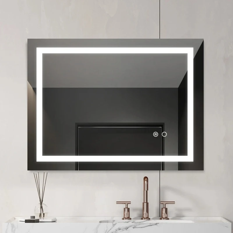 LED Lighting Bathroom Wall Mirror High Lumens Anti-fog Independent Control  Dimming Function Touch Screen Bathroom Mirror