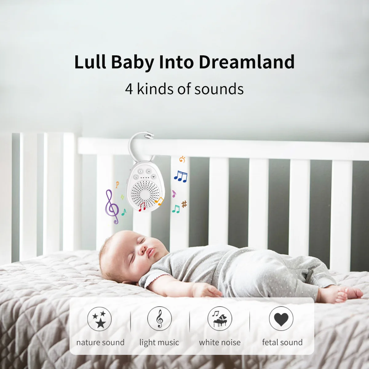 WN01 baby sleep instrument, children's music soothing baby toys, baby sleep preset white noise machine