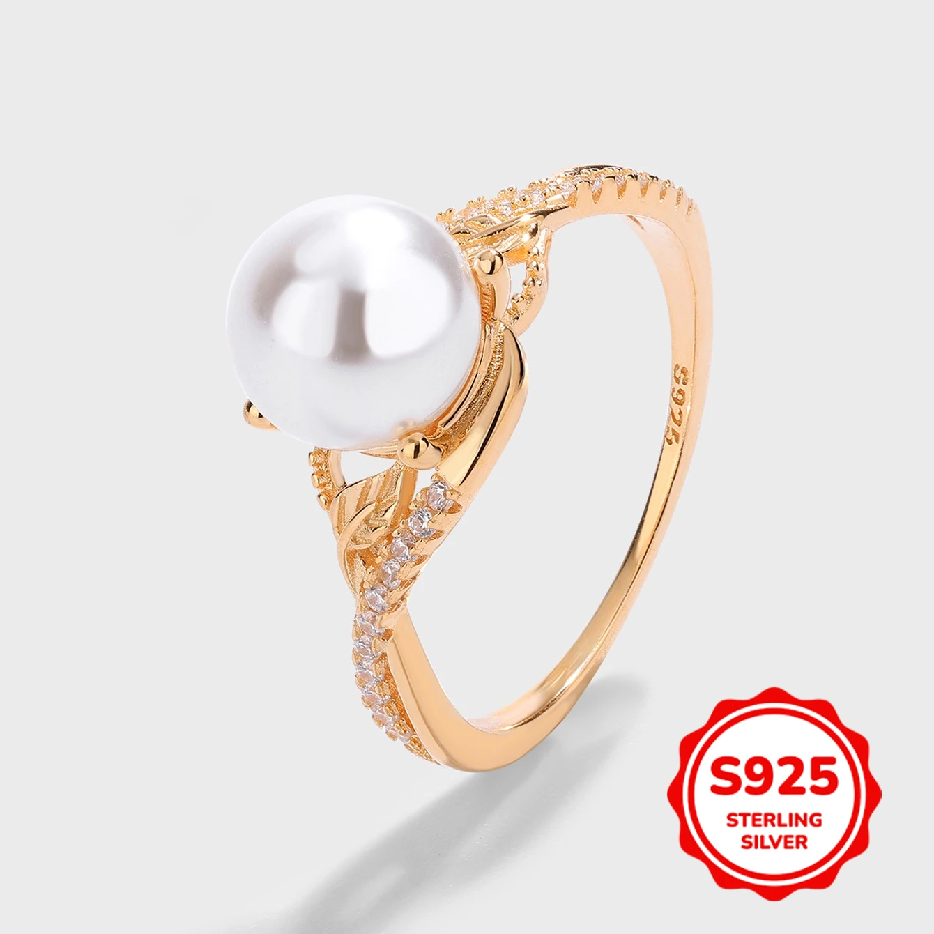 

Commuting Versatile S925 Silver Imitation Pearl Ladies Temperament Ring