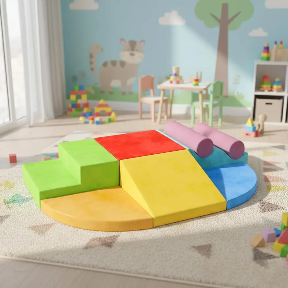 Blocos infláveis de escalada para crianças de 1 a 3 anos, conjunto de jogo macio para bebês de 6 a 12 meses em ambientes internos