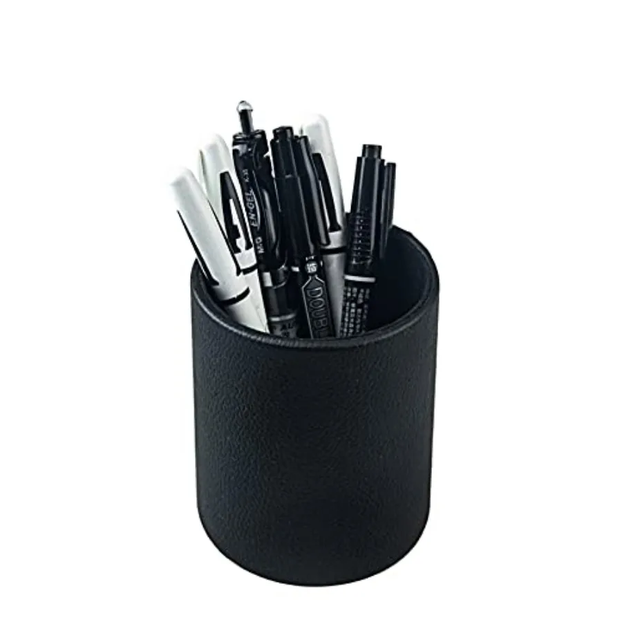 

Pen Pencil Holder Cup Container PU Leather Desk Organizer Stand Decor Brush Scissor Holder Decoration Office Desk Home School 3
