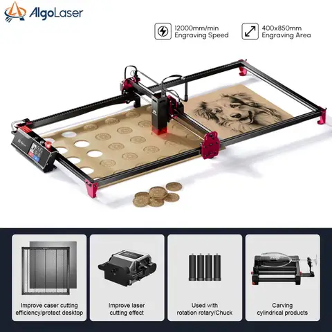 Wireless AlgoLaser DIY KIT MK2 Expand Large Area 400*850mm High Speed Laser Engraver Wood Cutting Machine with 10W Laser Module