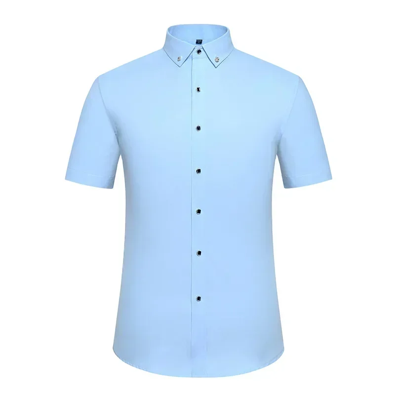 Novo masculino fino-ajuste camisa branca de alta qualidade de manga curta roupas populares high-end de manga comprida casual terno camisa de vestido