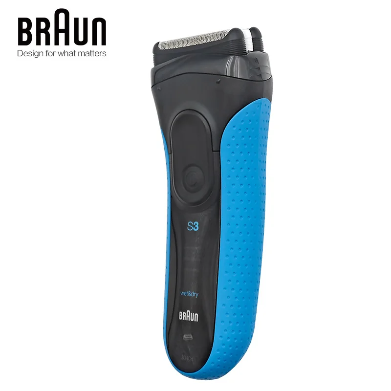 Braun 3040S Men's Electric Shaver Dry & Wet Shaving Triple Blade Reciprocating Razor with Precision Trimmer Fast Rechargeable