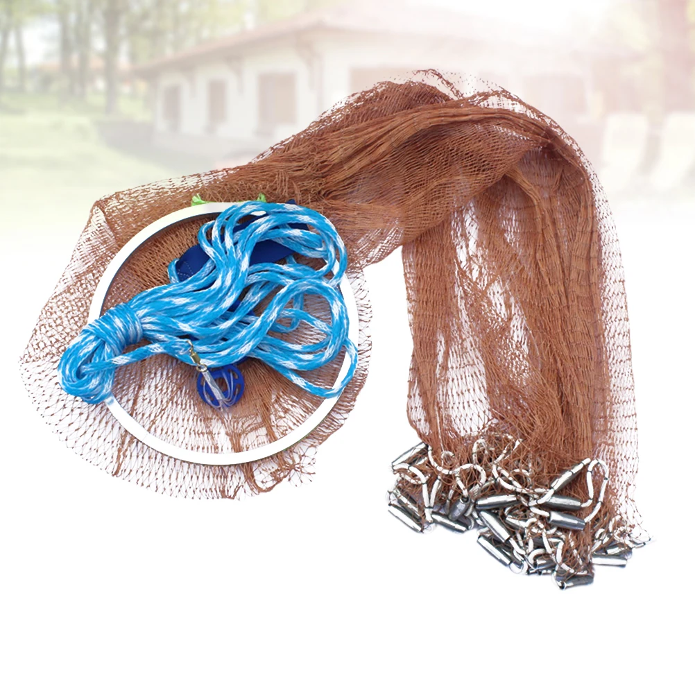 

2 .4M Hand-dumping Fishing Net American Style Portable Mesh Trap Foldable Bait Cast