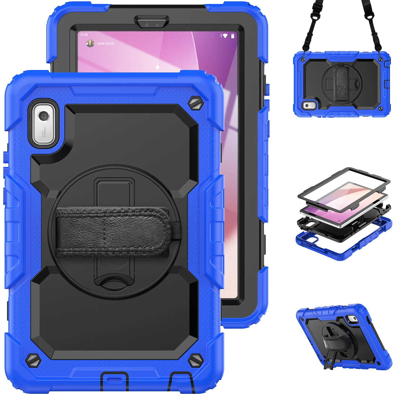 حافظة آمنة للأطفال لينوفو تاب M8 4th Gen 2023 TB-300XU M9 9.0 2023 TB-310FU حامل شريط للرسغ غطاء لوحي مقاوم للصدمات