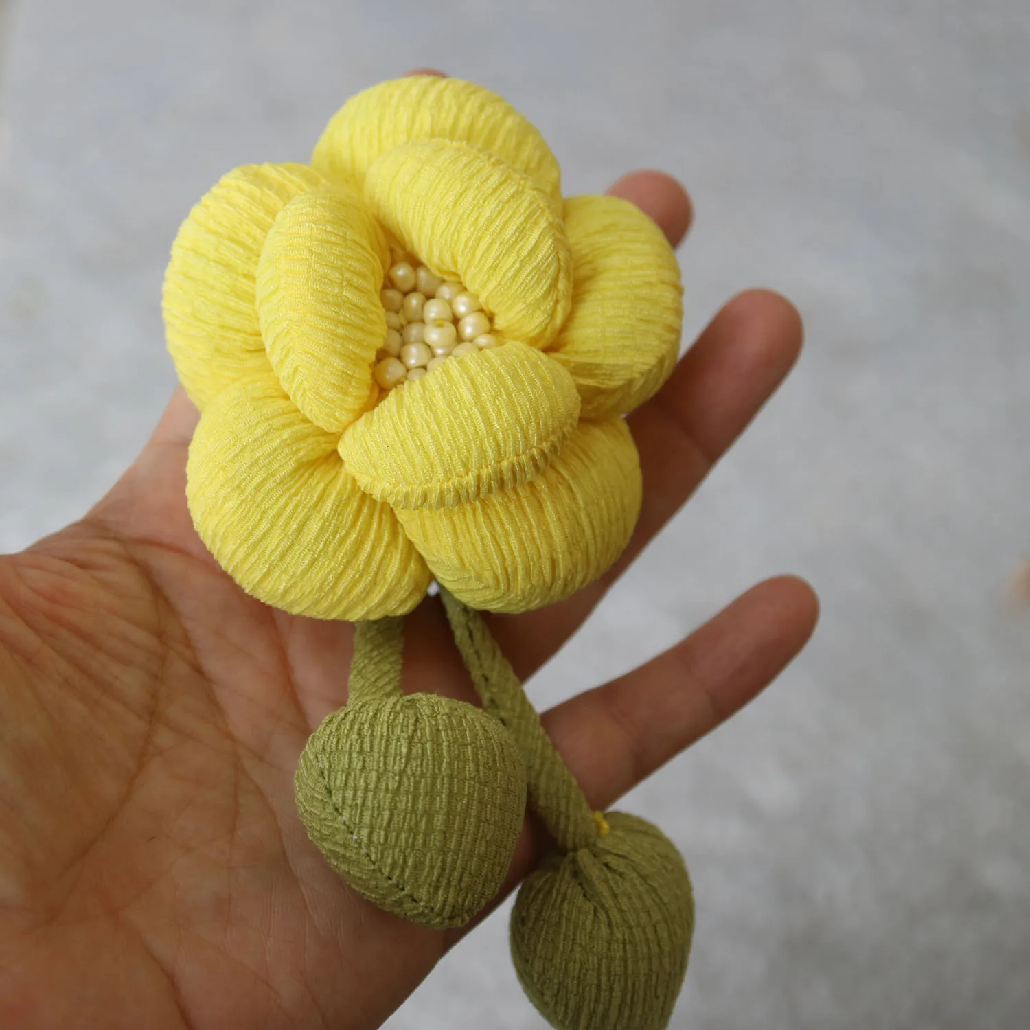 2pcs/lot Fairy Korea flower Patches for clothes Sew on rose bud brooch accessories hairpin shoes craft supplies