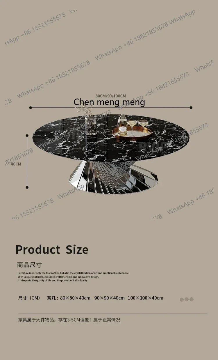 A74Italian minimalist marble, coffee table personalized creative high-end living room stainless steel home