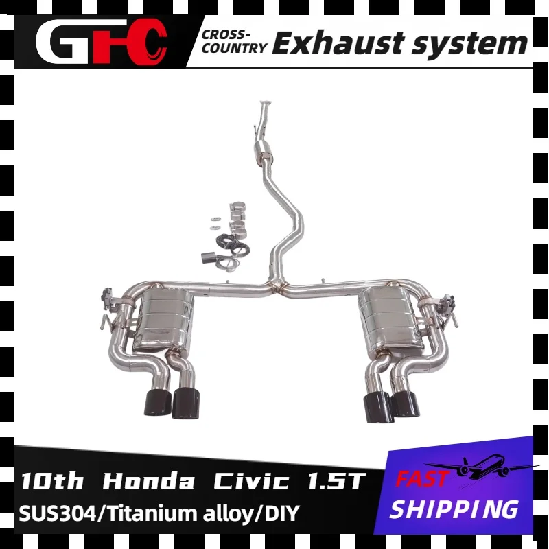 

GFC stainless steel exhaust system catback valve muffler exhaust for 2015-2024 10th Honda Civic 1.5T