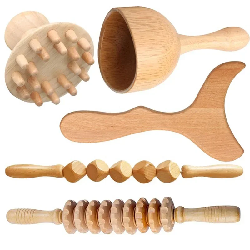 

5 шт. набор для мадеротерапии для уменьшающего массажа, скульптурирования тела, антицеллюлитный набор роликов для мадеротерапии, деревянные массажные инструменты