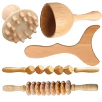 5Pcs Maderotherapy Kit For Reductive Massage Body Sculpturing Anti Cellulite Maderoterapia Roller Set Wood Therapy Massage Tools