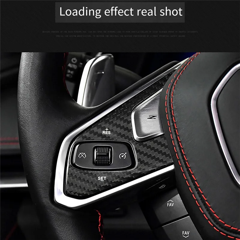 Authentic Carbon Fiber Steering Wheel Panel Sticker For  Corvette C8 2020-2023 Steering Wheel Decoration
