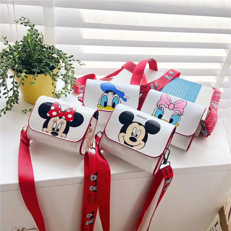 Disney torba na ramię Mickey Mouse śliczna Mini torba Crossbody portfel dziecięcy Minnie Mickey Mouse Cartoon dziewczyny portmonetka