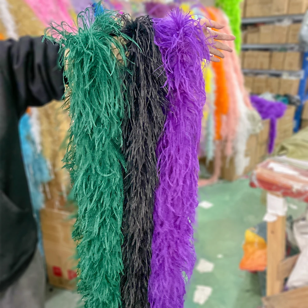 

Customize 52 Color Ostrich Feathers Boas Customize Party Dress Clothes Decoration Sewing Accessory 4 6 10 15 20 PLY Plume Shawl