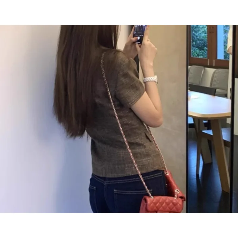 

Short Sleeve Blazer 2026 Summer Short Slim Fit Women's Top