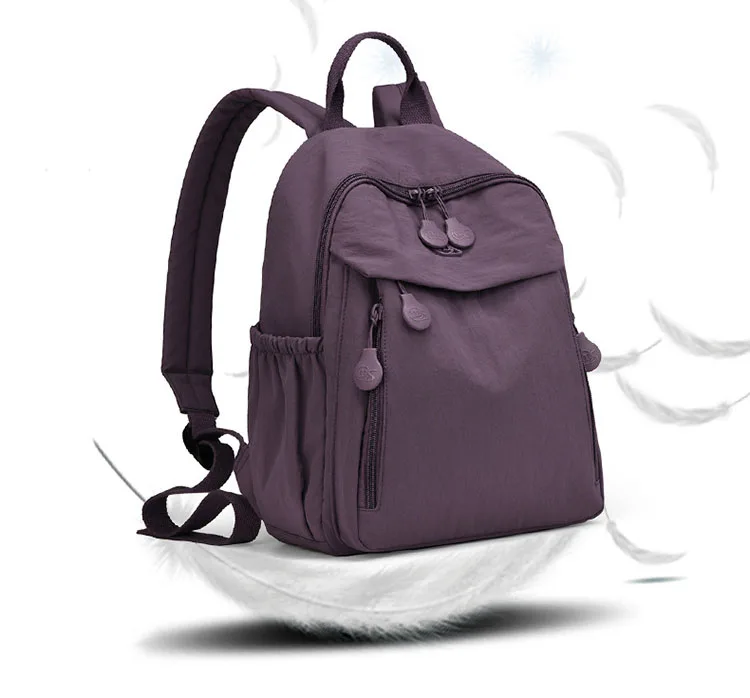 Simple Minimalist Women’s Backpack Durable Nylon Daypack Schoolbag Adjustable Strap for Commute Shopping & Outdoor Activities