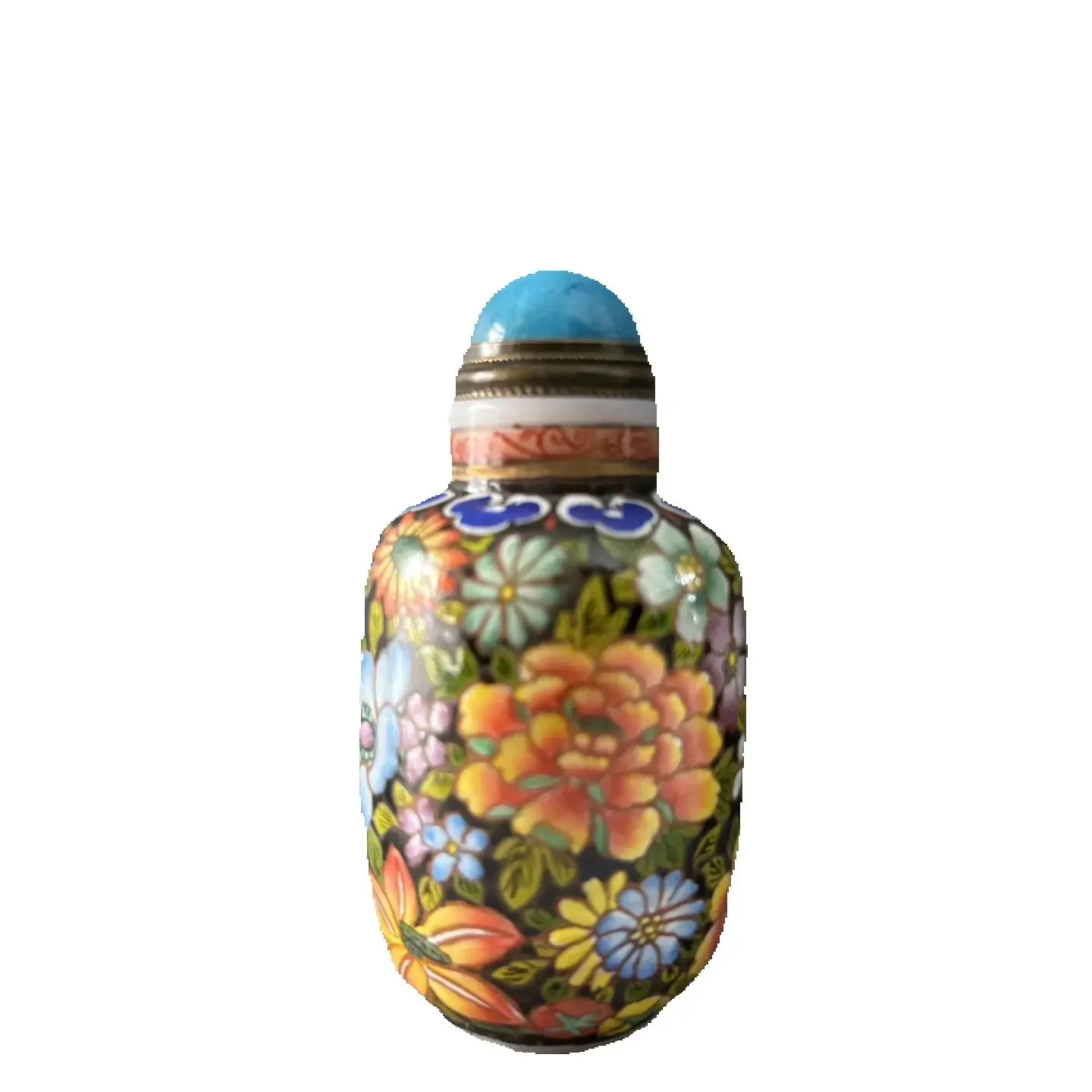 

Collection Chinese Old Beijing Glaze Painted Exquisite Colorful Flowers Snuff Bottle Art