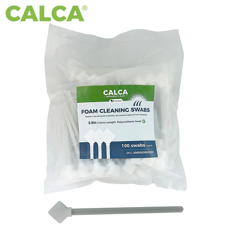 

CALCA 100/200/300 pcs Foam Cleaning Swabs for E/pson/Roland/Mimaki/Mutoh Inkjet/DTF Printers 5.9in Length DTF Accessories Tools