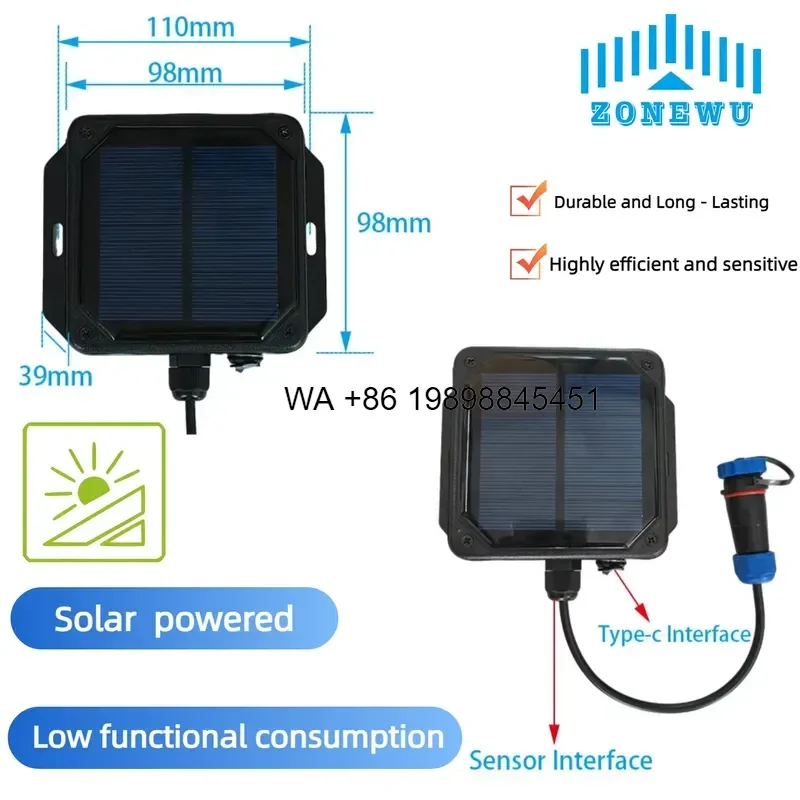 Wmwmnu Soil Moisture Temperature EC Sensor LoRaWAN Solar Powered IP68 Probe for Precision Agriculture Greenhouse Monitoring
