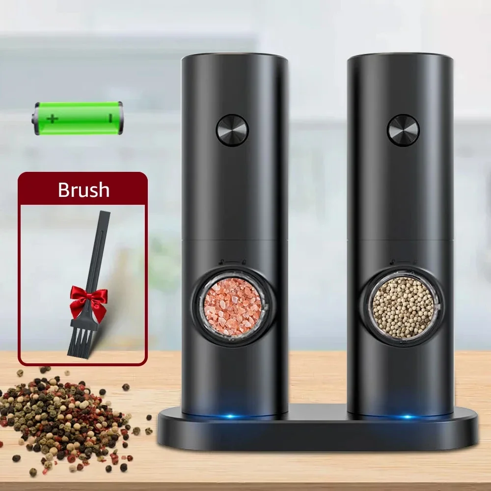 Electric Automatic Mill Pepper And Salt Grinder With LED Light Adjustable Coarseness Partner Manufacturers