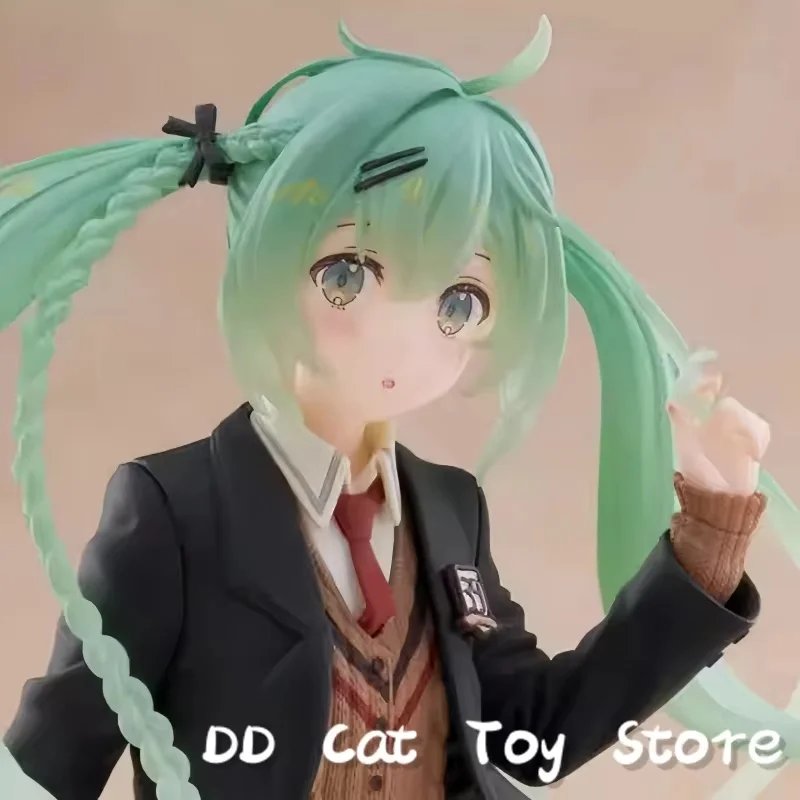 新しい本物のタイトーファッション初音ミク-18-センチメートルプレッピーアクションフィギュアかわいい初音ミクフィギュアコレクタブルモデル玩具誕生日ギフト