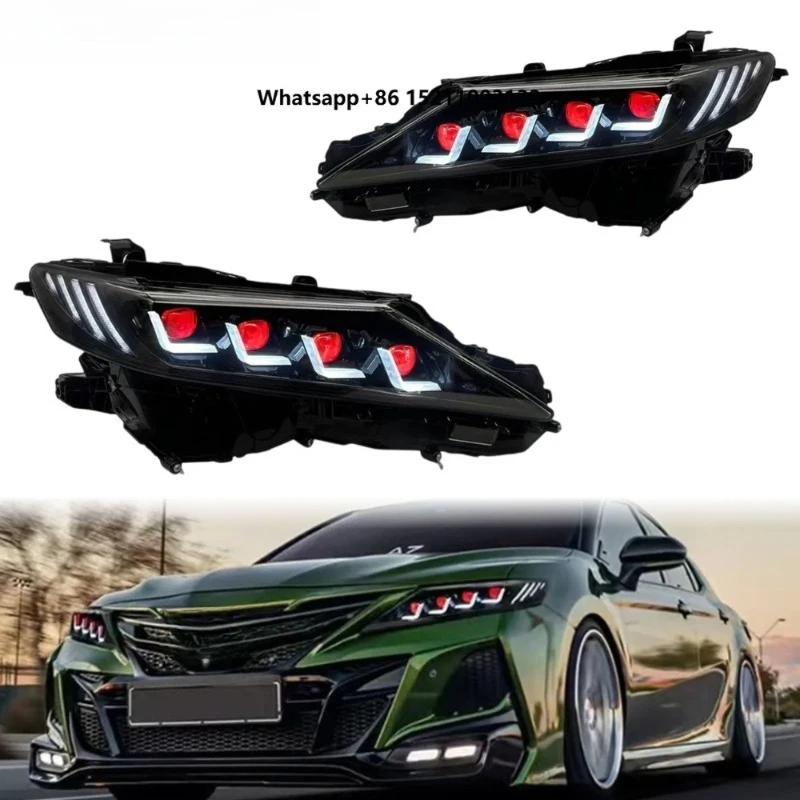 HETOP Camry Headlight 2018-2023 Upgrade LED Head Lamp DRL Signal Lens Headlight Modified Front Lamps for