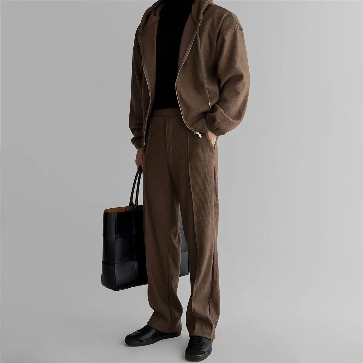 

Maillard casual sports suit men's spring and autumn heavy hooded sweatshirt cardigan splicing