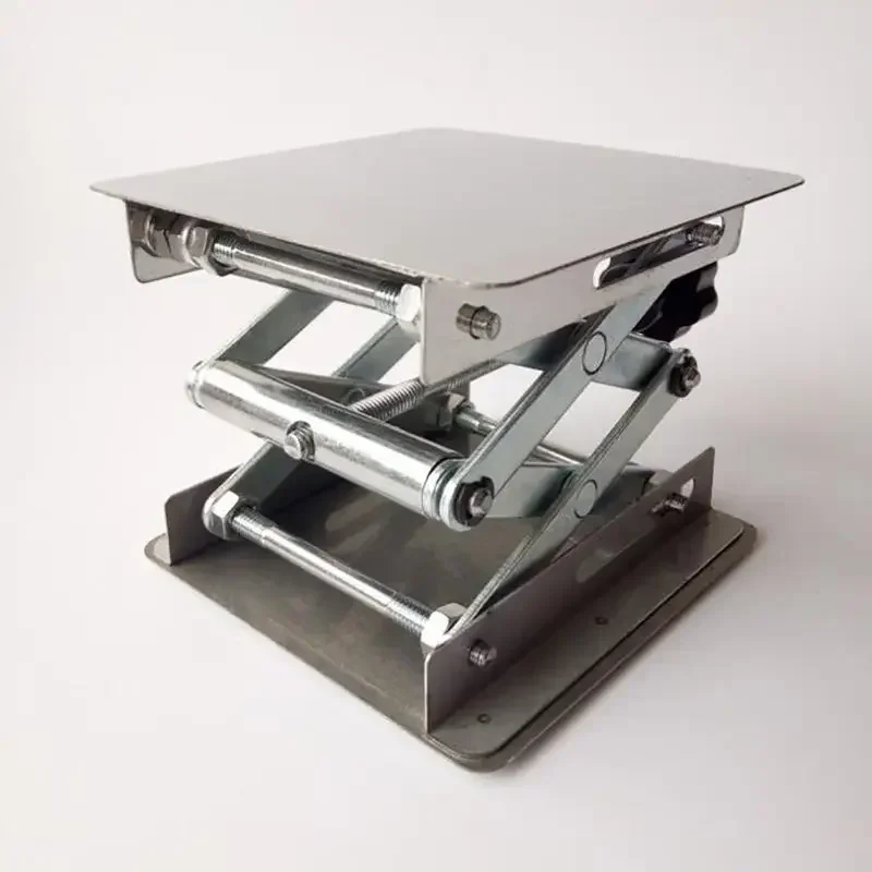 Heavy Duty Laboratory Scissor Jack Lift Table,Stainless Steel, Plate 100x100mm,Lab Lift Platform Lab Jack Scissor Stand Platform