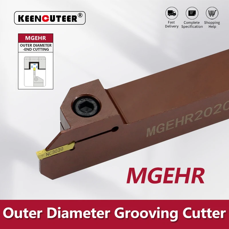 MGEHR1010 MGEHR1212 MGEHR1616 MGEHR2020 MGEHR2525 MGEHR3232 herramienta de torneado de ranurado exterior, cortador de torno de acero con resorte CNC