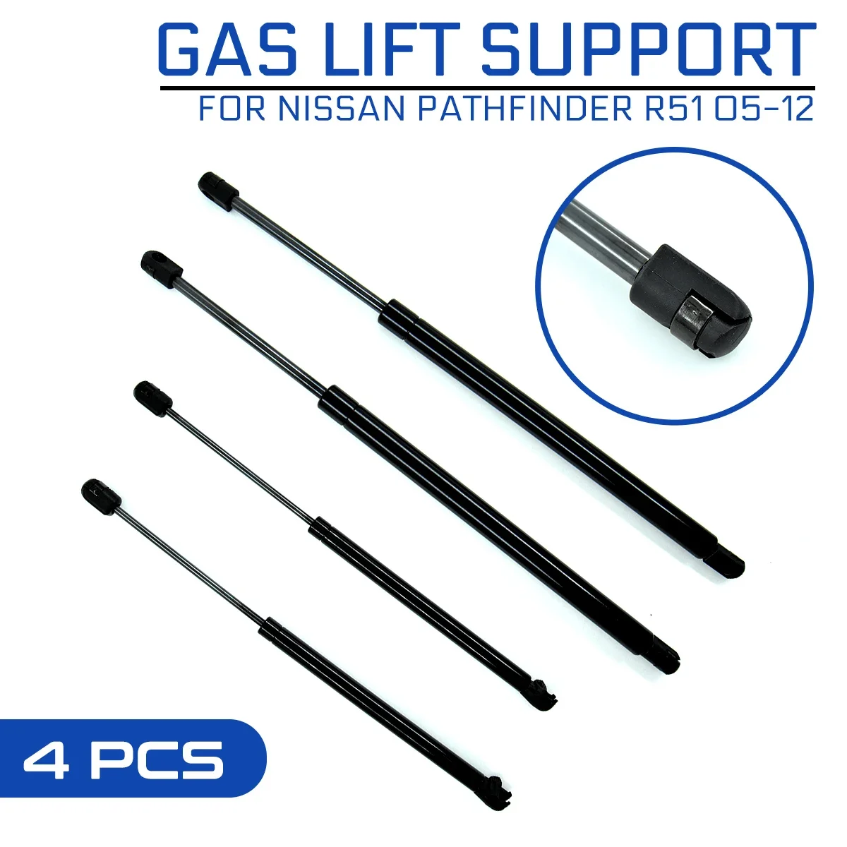 

4pcs Car Rear Window Tailgate Boot Gas Struts Support Bar For Nissan Pathfinder R51 2005 2006 2007 2008 2009 2010 2011 2012