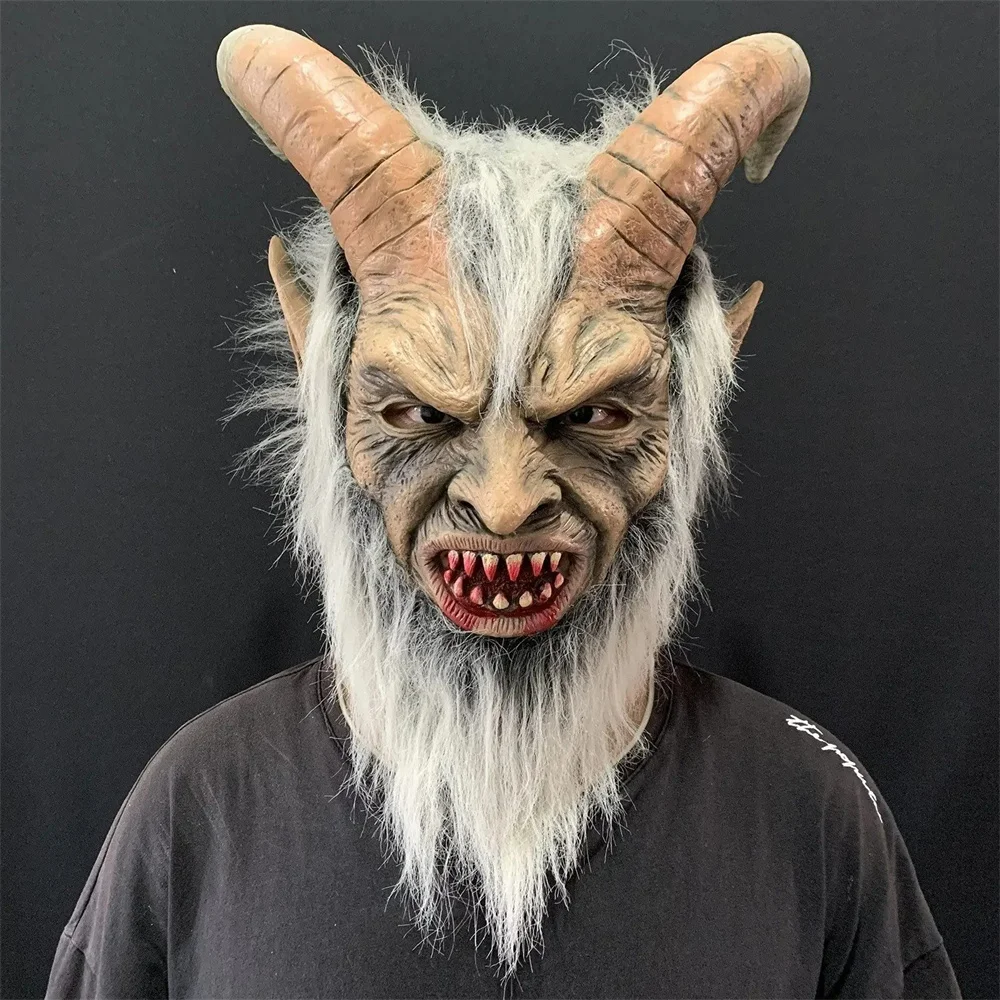 

Movie Lucifer Masks Devil Movie Cosplay Latex Mask Halloween Horrorible Horn Mask Adult Costume Party props