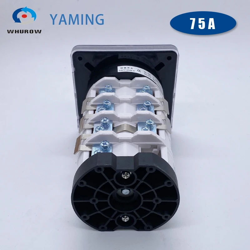 YMZ12-75/4 الاتصال الفضي 0-7 موقف مفتاح التحول الدوار أربعة أقطاب 75A كاميرا عالمية محدد النقل اليدوي