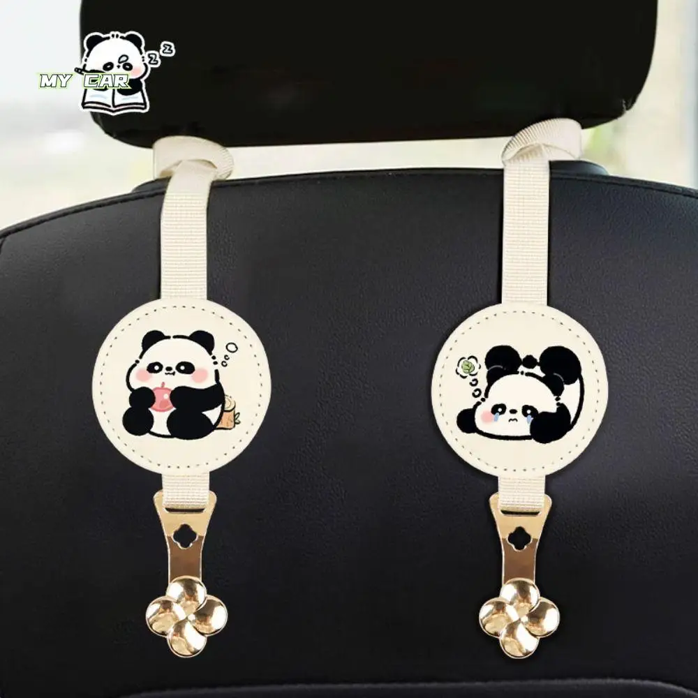 

Universal High Load-bearing Panda Car Seat Hook Portable Save Space Automobile Storage Hanger Cute PU Cartoon Seat Organizer Bag