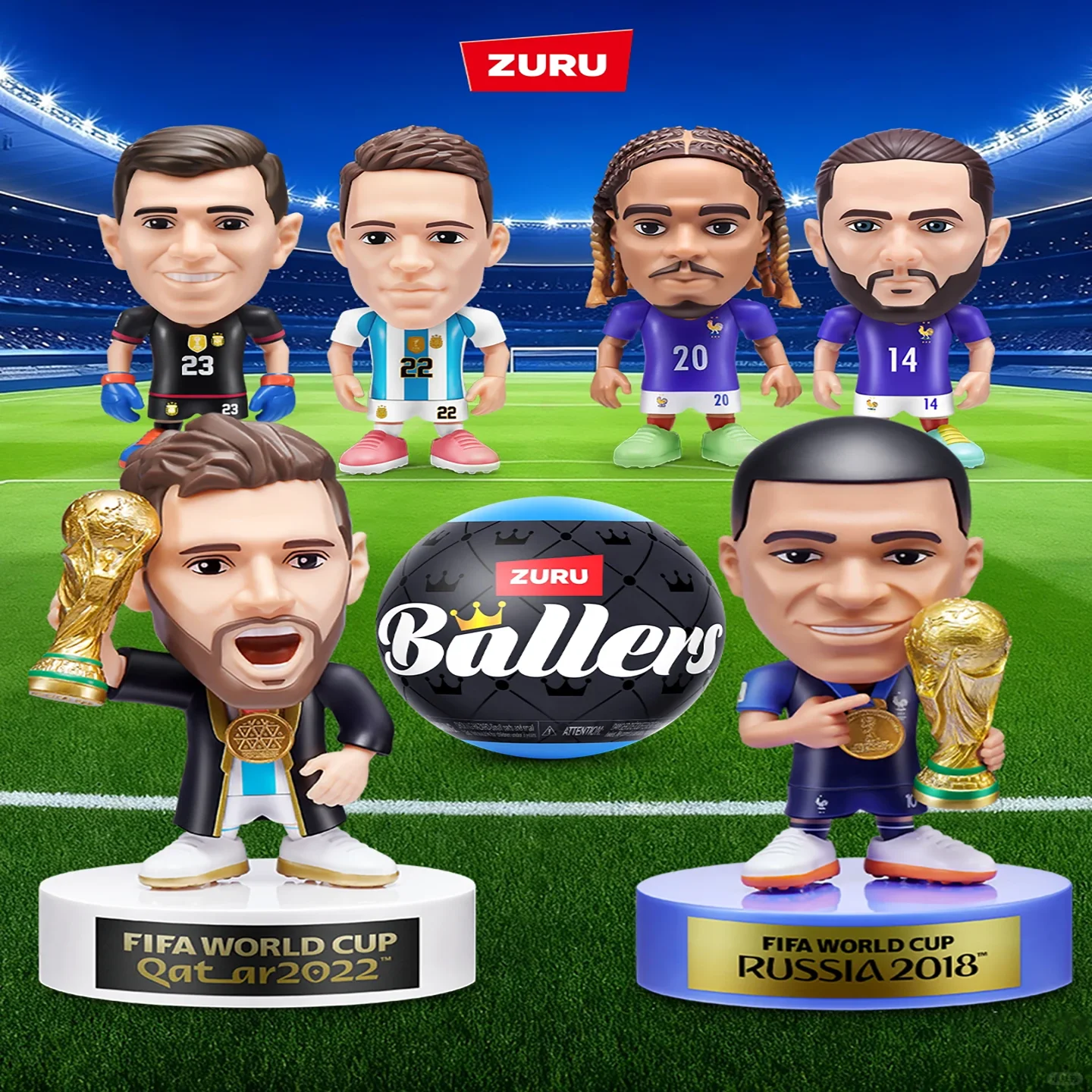

Zuru&FIFA 2026 Official Licensed Ballers Blind Box Football Star Action Figure Messi Mbappe Collectible Decor For Football Fans