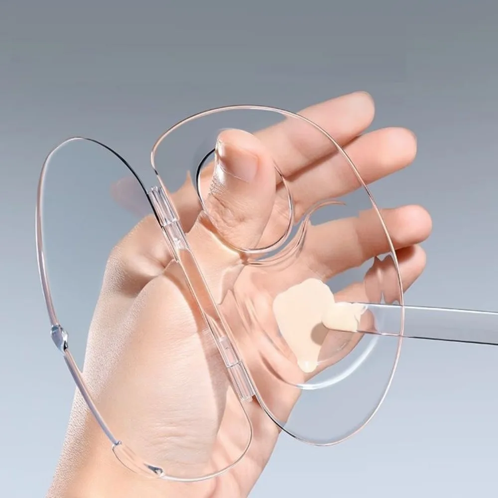 พับ Liquid Foundation Palette อะคริลิคชุดเครื่องมือแต่งหน้าผสมครีมชุดก้านเก็บ Test Palette เครื่องสําอางค์อุปกรณ์เสริมความงาม