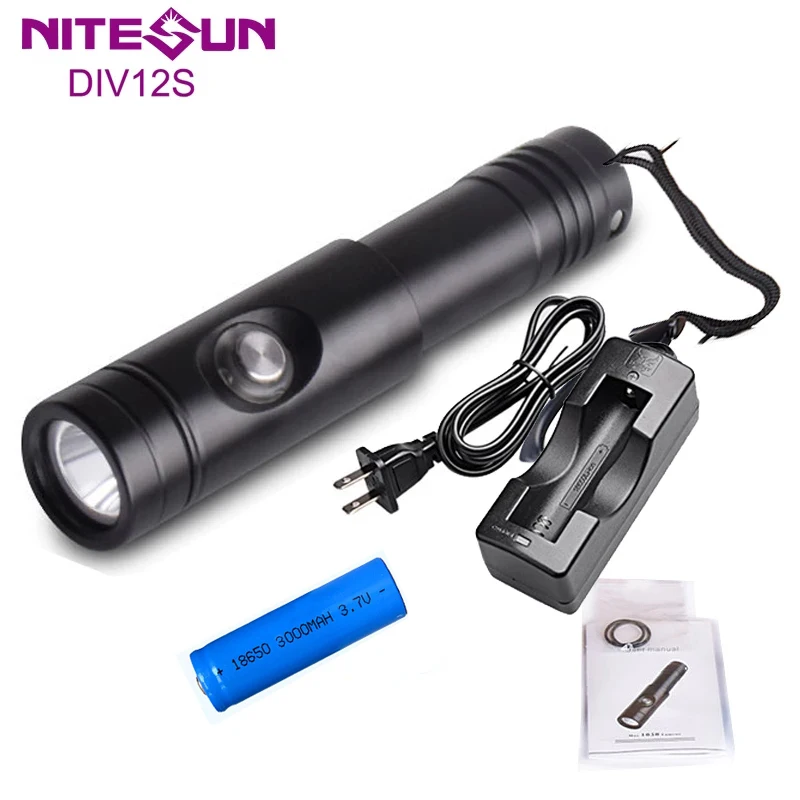 

NITESUN DIV12S Diving Flashlight 1*CREE XM-L2(U4) LED Max 1050 Lumens Beam distance 250M Diving Light Waterproof lantern