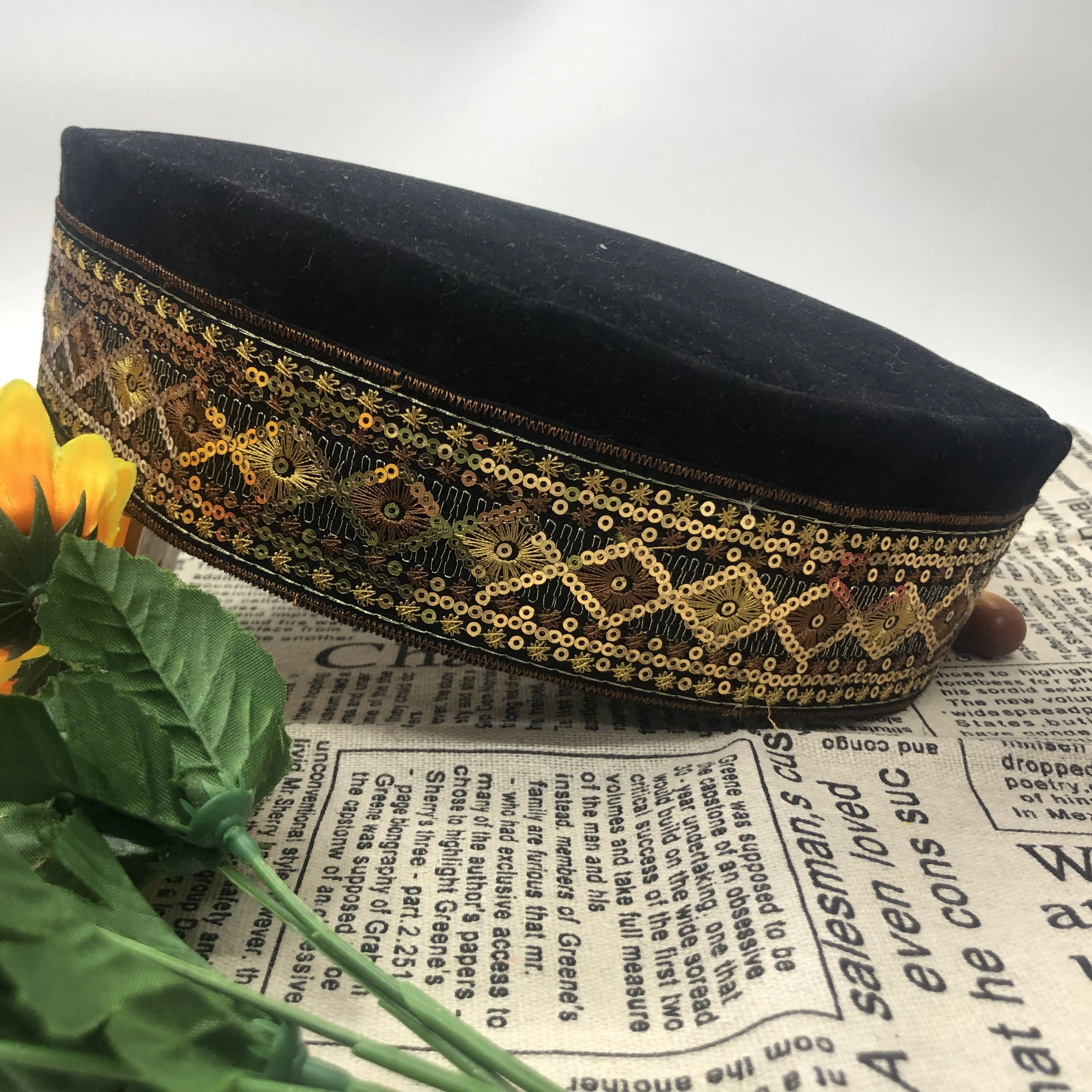 Gorras musulmanas para hombres, productos de impuestos de ropa, envío gratis de Turquía, oración, sombrero de barco malayo, Kippa, Kufi islámico, Topi, lentejuelas, 03263